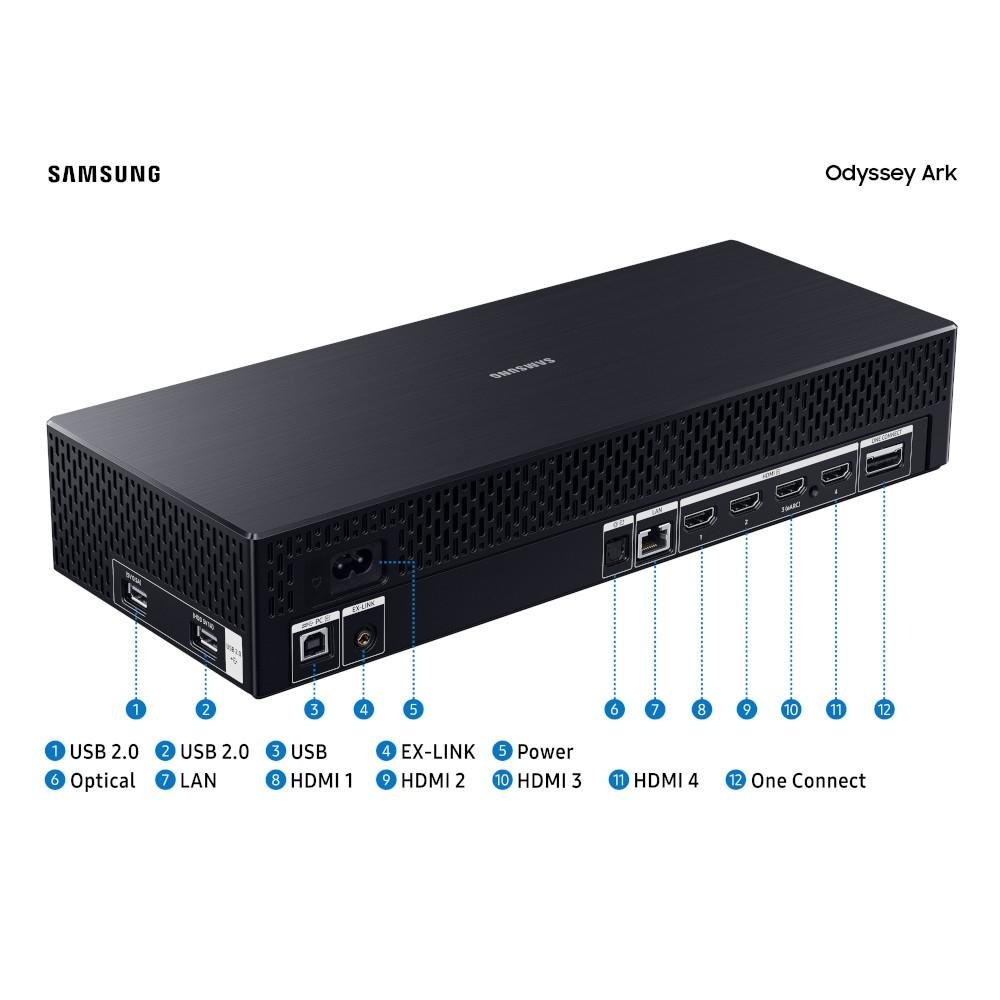 Imagem 13 de 13 do produto Monitor Gamer Curvo Samsung Odyssey Ark 55", 4K, 165Hz, 1ms, Gen 1, FreeSync Premium Pro, Altura Ajustável, Som Integrado - LS55BG970NLXZD