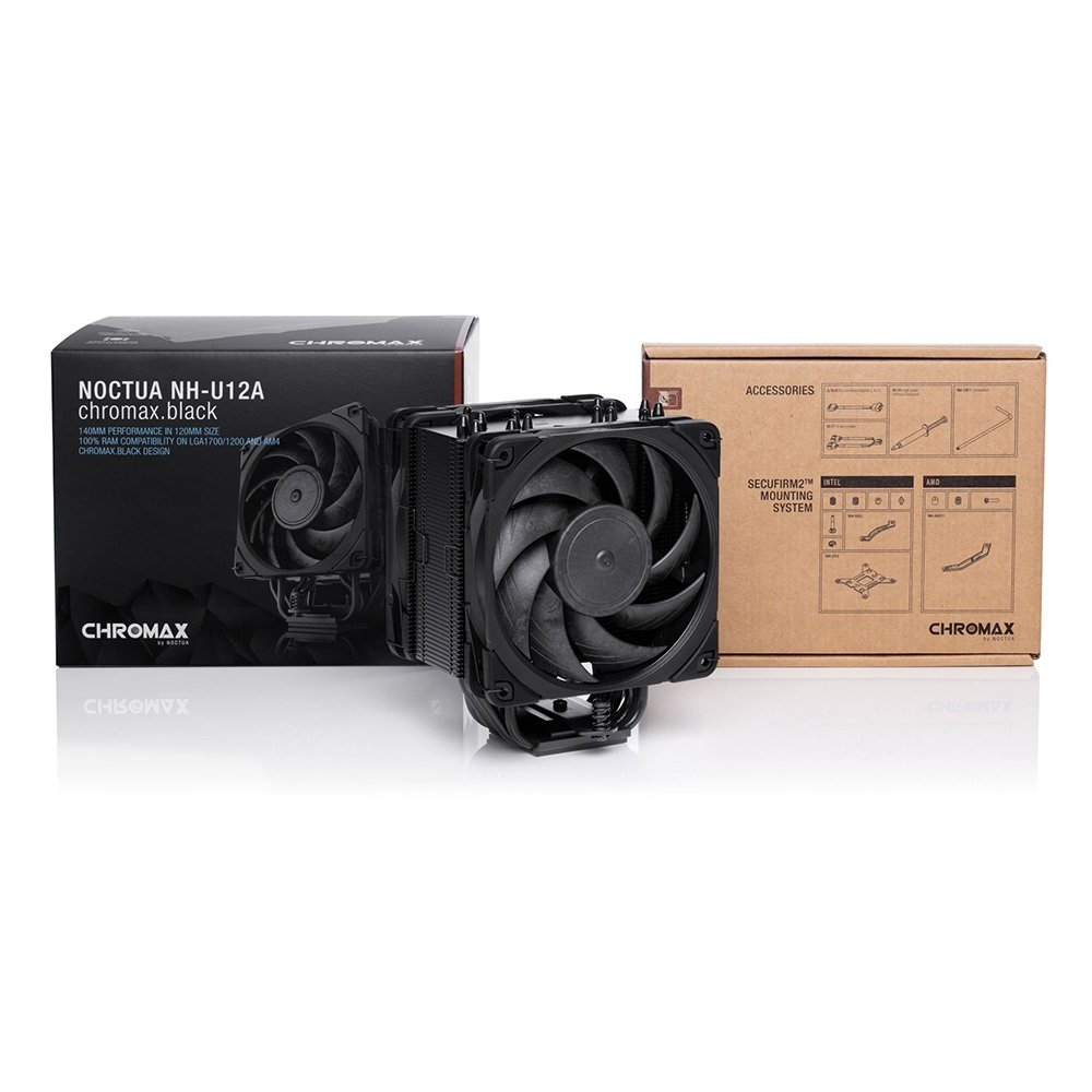 PC用ファン・クーラー NOCTUA NH-U12A chromax.black cooler-para-processador-noctua
