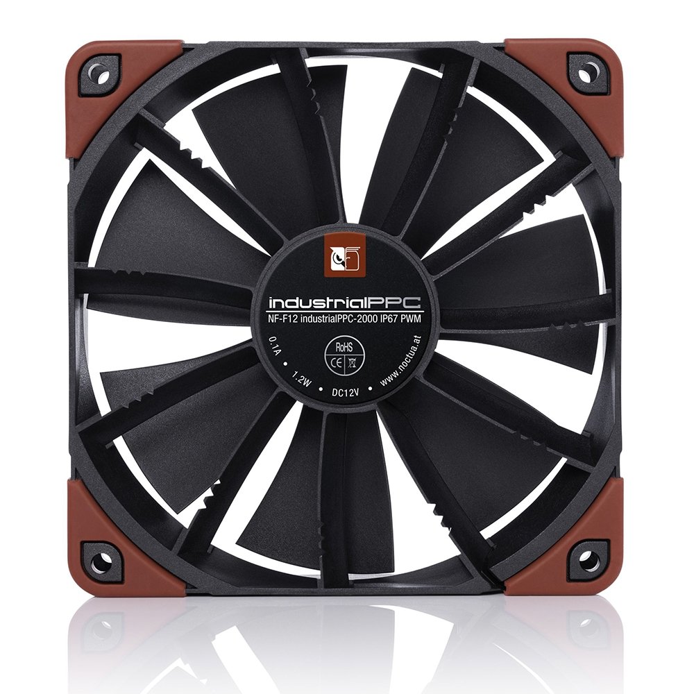 Ventoinha Noctua Industrial, 120mm, Preto e Marrom - NF-F12 industrialPPC-2000 IP67 PWM 9