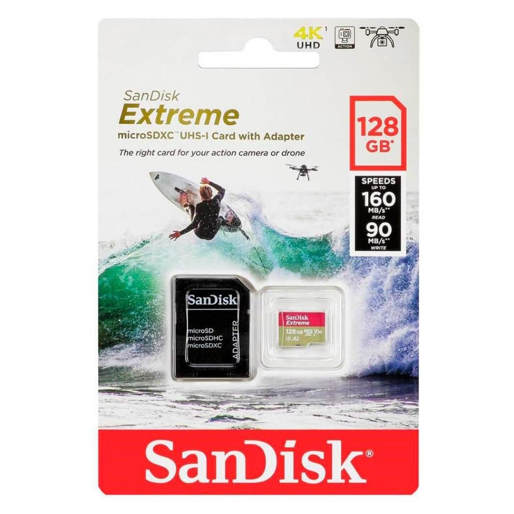 Imagem 4 de 5 do produto Cartão de Memória SanDisk MicroSD Extreme 128GB Classe 10, 190MB/s - SDSQXAA-128G-GN6AA