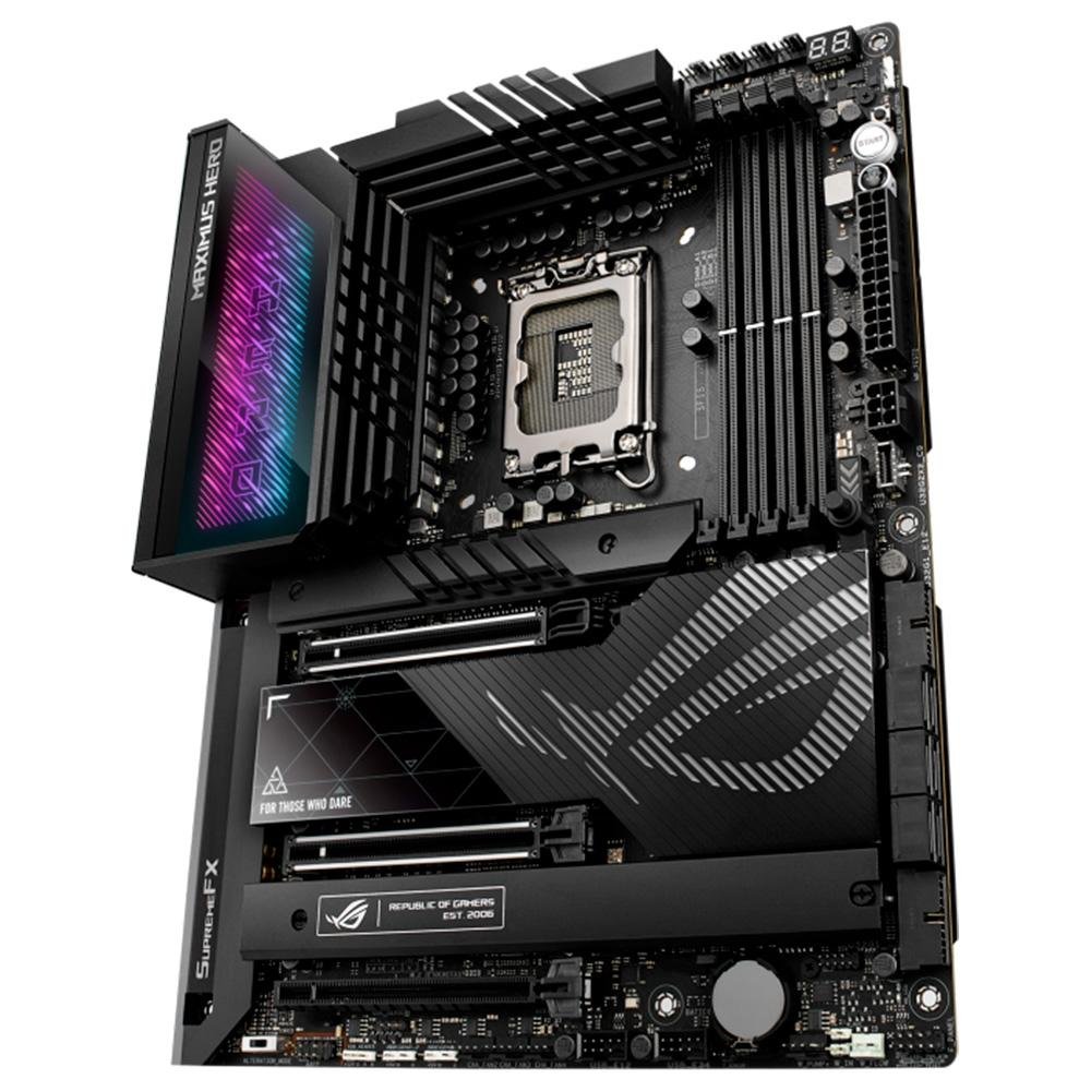 Placa Mae ASUS ROG Maximus Z790 Hero, Intel LGA1700 Z790, ATX, DDR5, Wi-Fi, Preto - 90MB1CI0-M0EAY0 Placa Mae ASUS ROG Maximus Z790 Hero, Intel LGA1700 Z790, ATX, DDR5, Wi-Fi, Preto - 90MB1CI0-M0EAY0