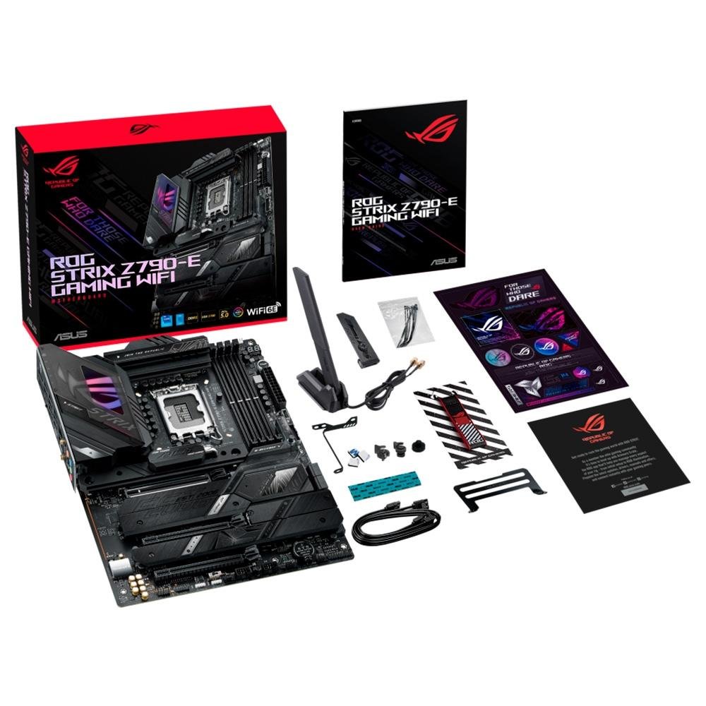 Placa-Mãe ASUS ROG Strix Z790-E Gaming Wi-Fi, Intel LGA1700 Z790, ATX, DDR5, Preto - 90MB1CL0-M0EAY0