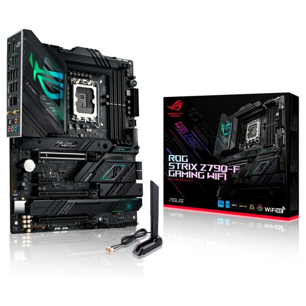 CPU i9 14900KF ROG STRIX Z790-F GAMING Placa Mãe Asus ROG Strix Z790-F Gaming Wi-Fi | KaBuM!