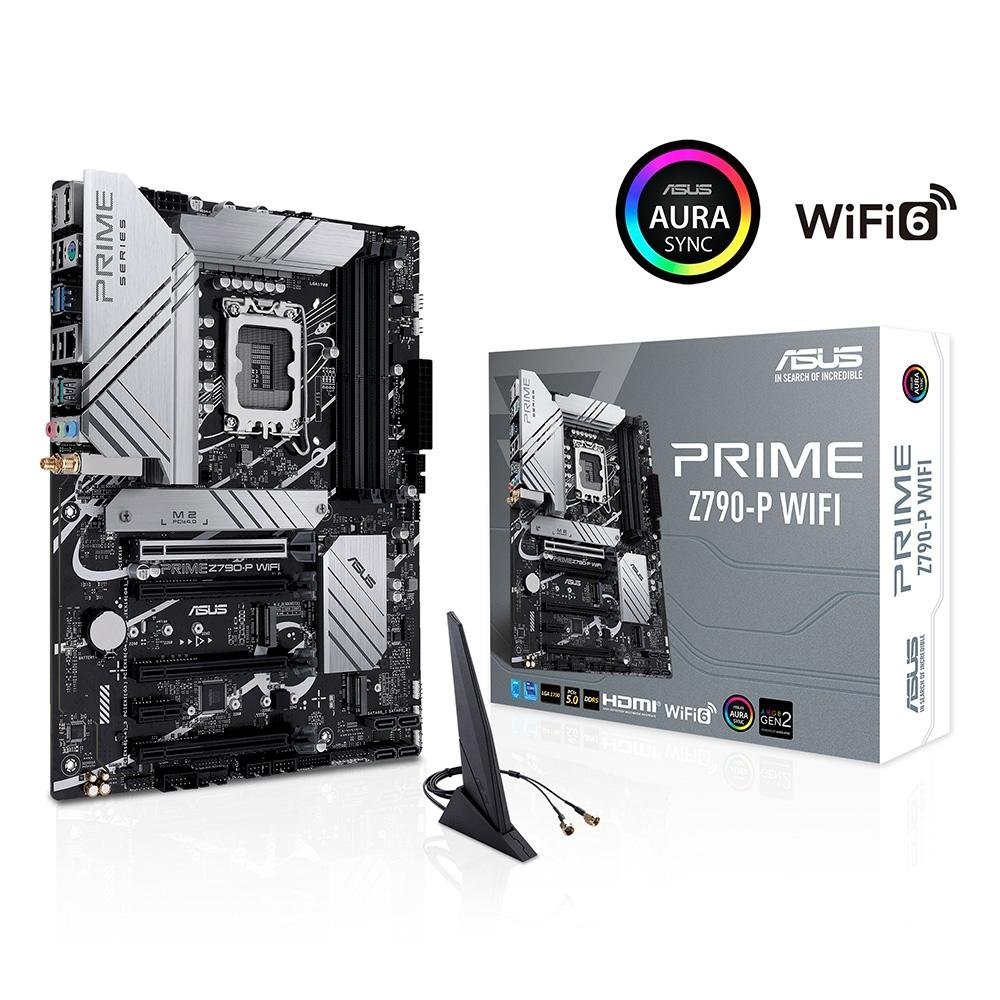 Placa-Mãe ASUS Prime Z790-P Wi-Fi, Intel LGA1700 Z790, ATX, DDR5, Cinza - Prime Z790-P Wi-Fi