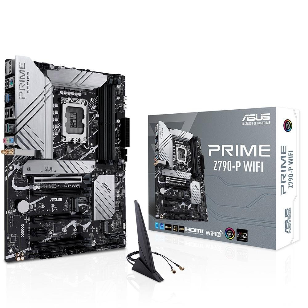 Placa-Mãe ASUS Prime Z790-P Wi-Fi, Intel LGA1700 Z790, ATX, DDR5, Cinza - Prime Z790-P Wi-Fi 4