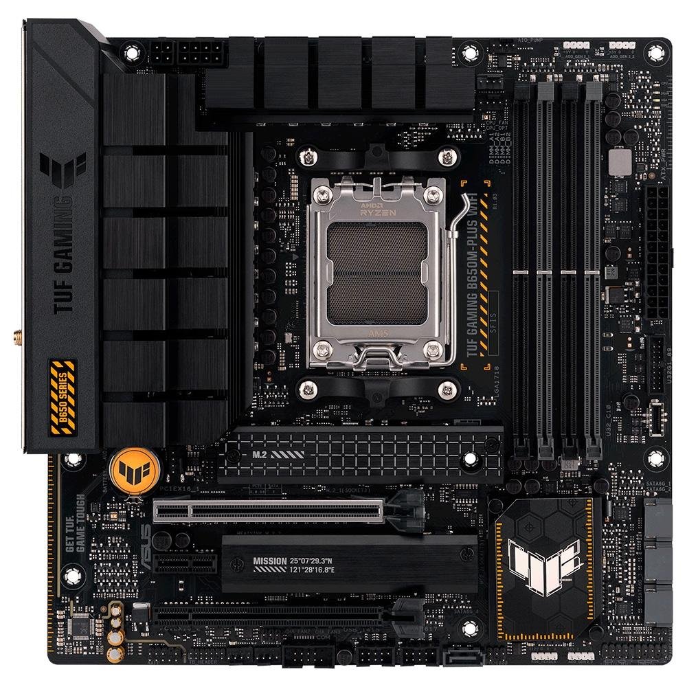 Placa-Mãe ASUS TUF Gaming B650M-Plus Wi-Fi, AMD AM5 B650, mATX, DDR5, Wi-Fi, Preto - 90MB1BF0-M0EAY0 Placa-Mãe ASUS TUF Gaming B650M-Plus Wi-Fi, AMD AM5 B650, mATX, DDR5, Wi-Fi, Preto - 90MB1BF0-M0EAY0