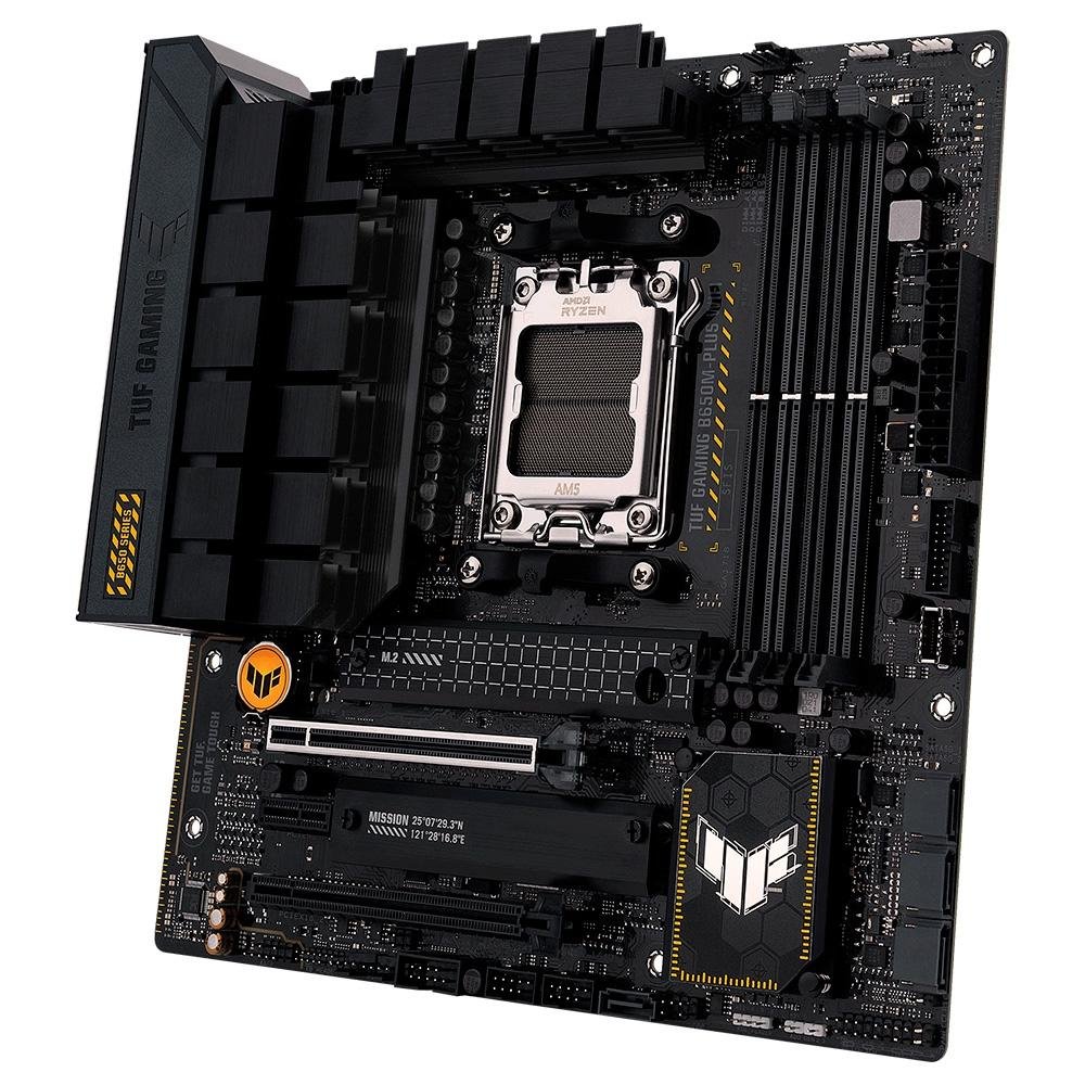 Placa-Mãe ASUS TUF Gaming B650M-Plus Wi-Fi, AMD AM5 B650, mATX, DDR5, Wi-Fi, Preto - 90MB1BF0-M0EAY0 Placa-Mãe ASUS TUF Gaming B650M-Plus Wi-Fi, AMD AM5 B650, mATX, DDR5, Wi-Fi, Preto - 90MB1BF0-M0EAY0