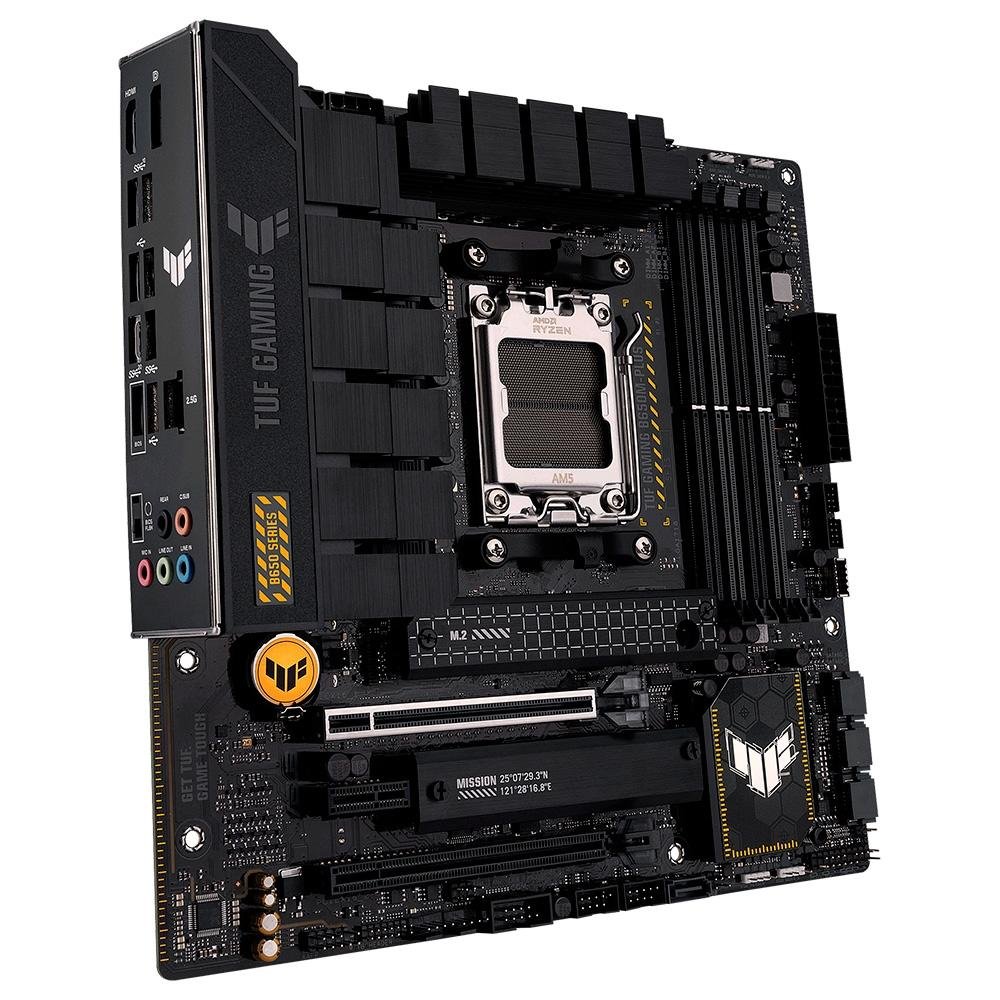 Placa-Mãe ASUS TUF Gaming B650M-Plus, AMD AM5 B650, mATX, DDR5, Preto - 90MB1BG0-C1BAY0 Placa-Mãe ASUS TUF Gaming B650M-Plus, AMD AM5 B650, mATX, DDR5, Preto - 90MB1BG0-C1BAY0