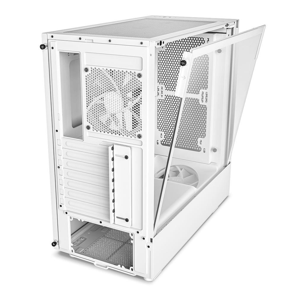 Gabinete NZXT H5 Flow Compact, Mid Tower, ATX, Lateral e Frontal em Vidro Temperado, 2x Cooler Fan, Branco - CC-H51FW-01 Gabinete NZXT H5 Flow Compact, Mid Tower, ATX, Lateral e Frontal em Vidro Temperado, 2x Cooler Fan, Branco - CC-H51FW-01