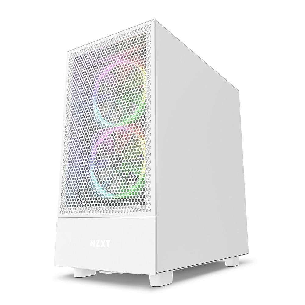 Gabinete NZXT H5 Flow Compact, Mid Tower, ATX, Lateral e Frontal em Vidro Temperado, 2x Cooler Fan, Branco - CC-H51FW-01 Gabinete NZXT H5 Flow Compact, Mid Tower, ATX, Lateral e Frontal em Vidro Temperado, 2x Cooler Fan, Branco - CC-H51FW-01