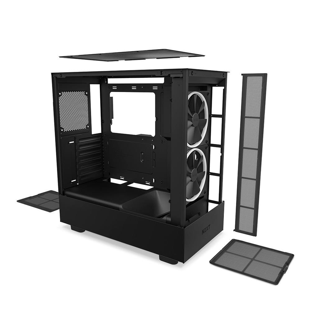 Imagem 10 de 14 do produto Gabinete NZXT H5 Elite Compact, Mid Tower, RGB, ATX, Lateral  e Frontal em Vidro Temperado, 3x Cooler Fan, Preto - CC-H51EB-01