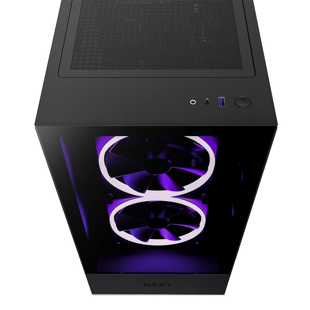 Gabinete NZXT H5 Elite Compact, Mid Tower, RGB, ATX, Lateral  e Frontal em Vidro Temperado, 3x Cooler Fan, Preto - CC-H51EB-01