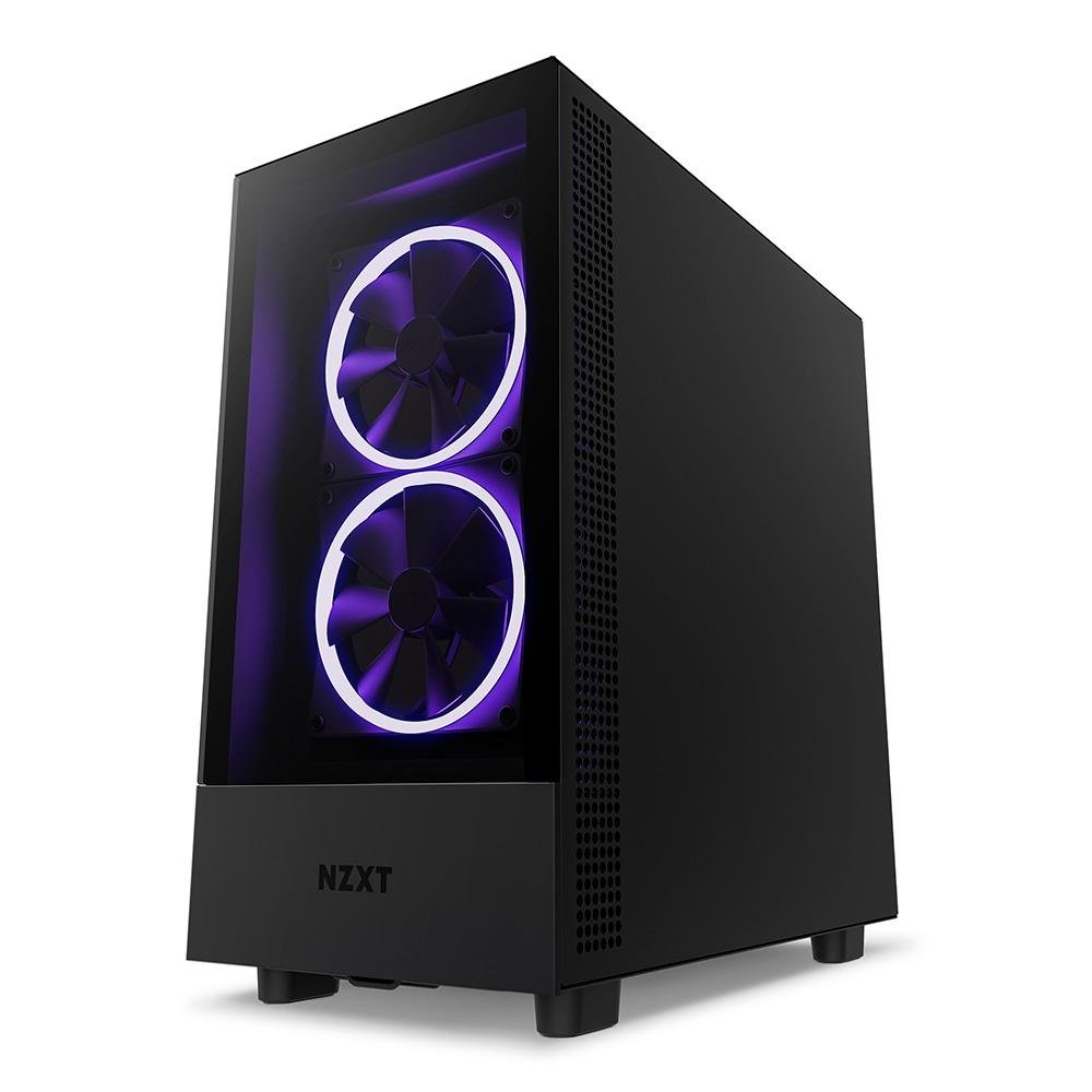 Gabinete NZXT H5 Elite Compact, Mid Tower, RGB, ATX, Lateral  e Frontal em Vidro Temperado, 3x Cooler Fan, Preto - CC-H51EB-01