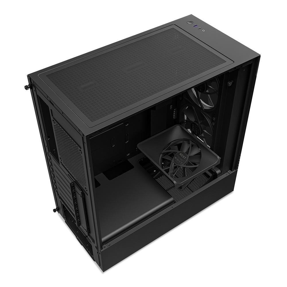 Gabinete NZXT H5 Elite Compact, Mid Tower, RGB, ATX, Lateral  e Frontal em Vidro Temperado, 3x Cooler Fan, Preto - CC-H51EB-01