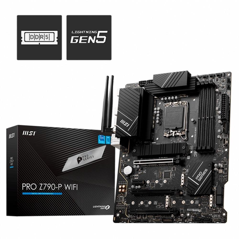 Placa-Mãe Z790-P MSI PRO Wi-Fi, Intel LGA 1700, ATX, DDR5, Preto - PRO Z790-P WIFI 6