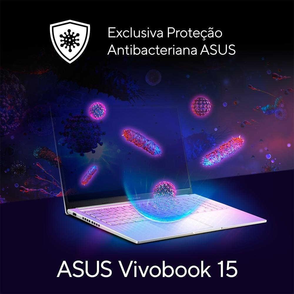 Imagem 3 de 17 do produto Notebook ASUS Vivobook 15 AMD Ryzen 5-4600H, 8GB RAM, SSD 256GB, 15.6" FHD, AMD Radeon Graphics, Win11, Prata Metálico - M1502IA-EJ251W