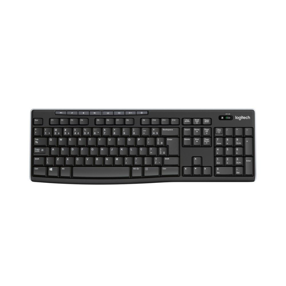 Teclado sem fio Logitech K270 com Teclas de Mídia de Fácil Acesso, Conexão USB, Pilhas Inclusas e Layout ABNT2 - 920-004427