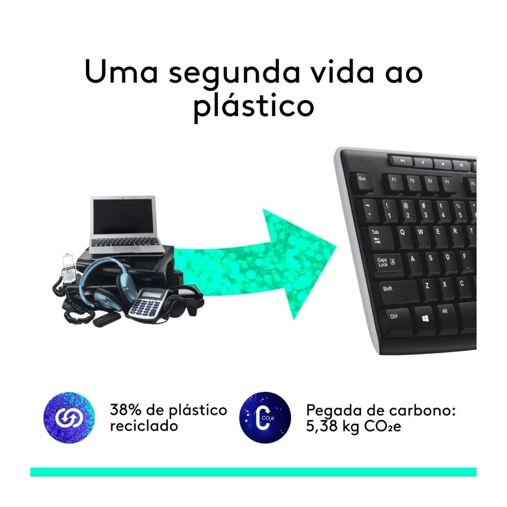 Teclado sem fio ( Balão.info) K270 com Teclas de Mídia de Fácil Acesso, Conexão USB, Pilhas Inclusas e Layout ( Balão.info) - 920-( Balão.info - view 5