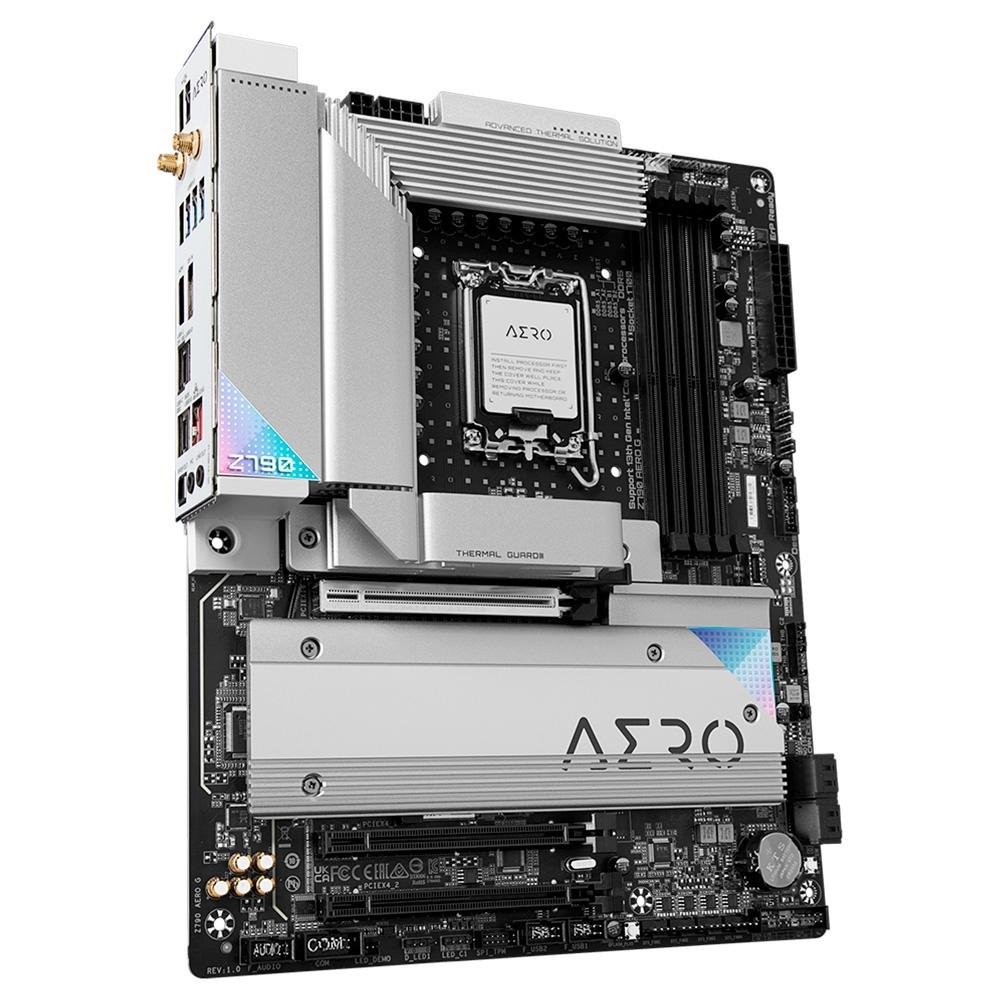 Imagem 2 de 6 do produto Placa-Mãe Gigabyte Z790 Aero G Rev 1.0, Intel LGA1700, ATX, DDR5, Wi-Fi, Bluetooth, Branco - Z790 AERO G