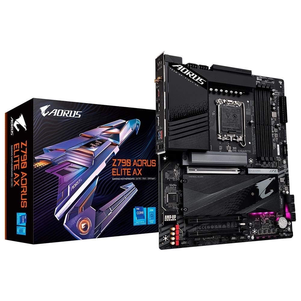 Placa-Mãe Gigabyte Z790 Aorus Elite AX, LGA 1700, ATX, DDR5, Wi-Fi, Preto - Z790 AORUS ELITE AX 4