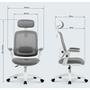 Cadeira Office Elements Astra Cinza e Branco, Ajuste de Inclinação Automático, Cilindro de Gás Classe 4 - WFFLG67335L0122
