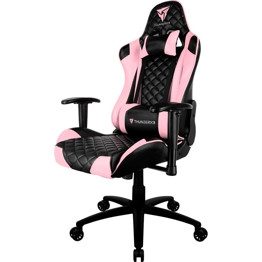 Cadeira Gamer Thunderx3 TGC12 Profissional, Até 120kg, Com Almofadas, Reclinável, Descanso de Braço 2D, Rosa e Preto - 78203 - view 3