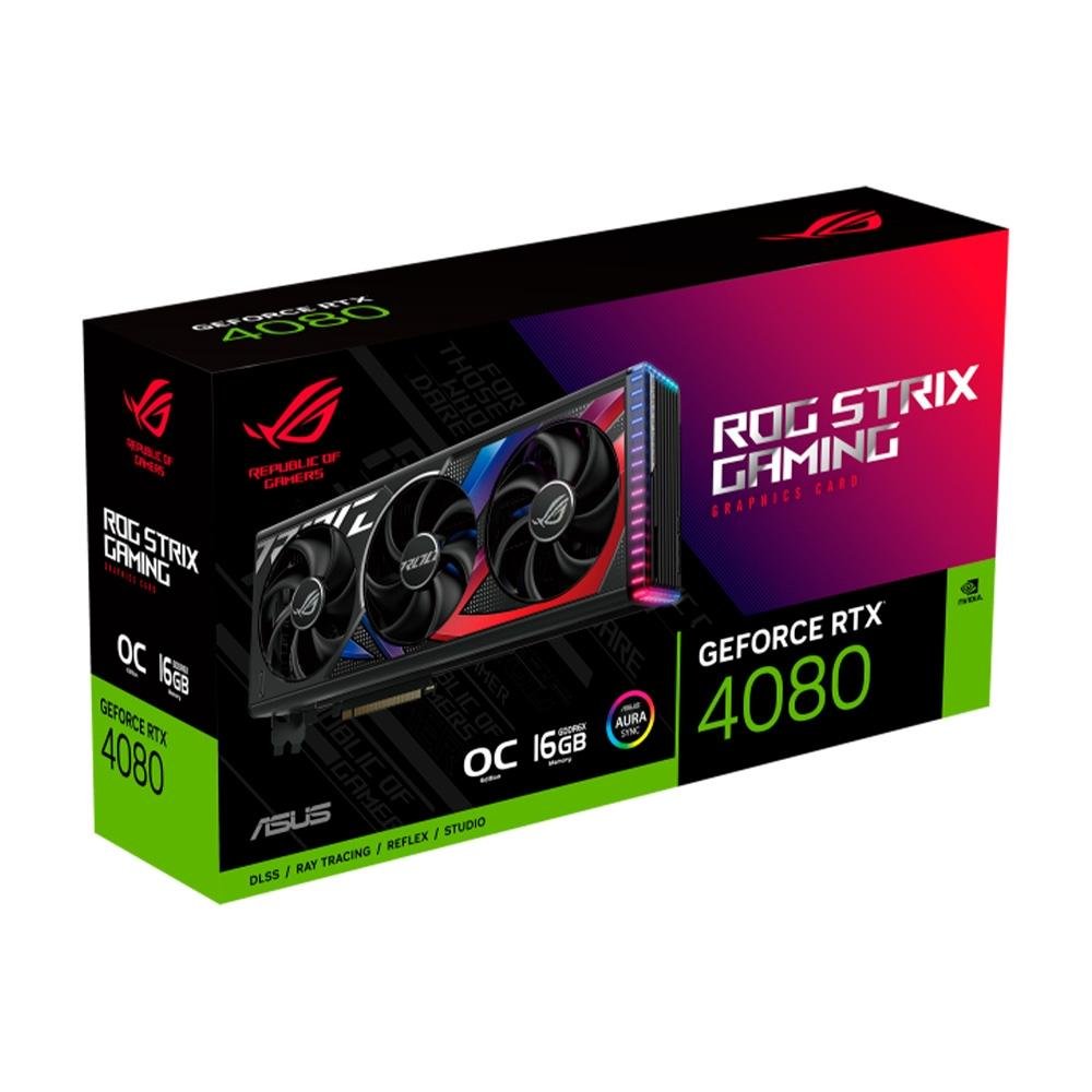 Imagem 10 de 13 do produto Placa de Vídeo RTX 4080 Edition Asus ROG Strix NVIDIA GeForce,16 GB GDDR6X, ARGB, DLSS, Ray Tracing - ROG-STRIX-RTX4080-O16G-GAMING