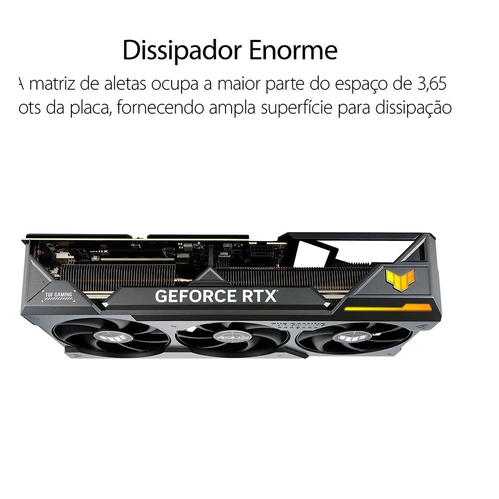 Imagem 12 de 16 do produto Placa de Vídeo RTX 4080 TUF OC Edition Asus NVIDIA GeForce, 16 GB GDDR6X, ARGB, DLSS, Ray Tracing - TUF-RTX4080-O16G-GAMING