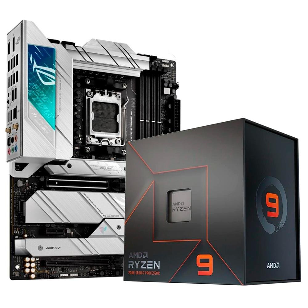 Kit Processador AMD Ryzen 9 7900X AM5 + Placa-Mãe Asus Rog Strix
