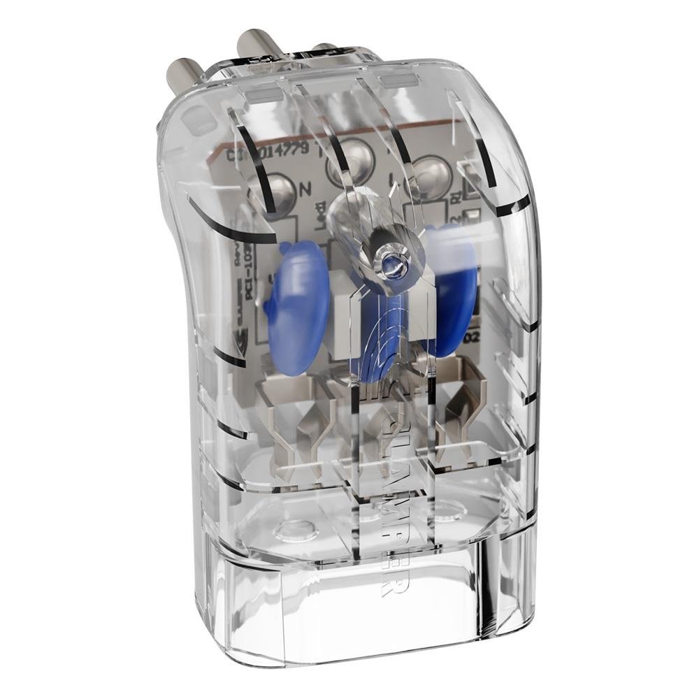 Imagem 5 de 6 do produto Protetor Contra Surtos Elétricos Clamper Pocket Fit 3 Pinos, Monopolar, 10A, Bivolt, Transparente - 15407