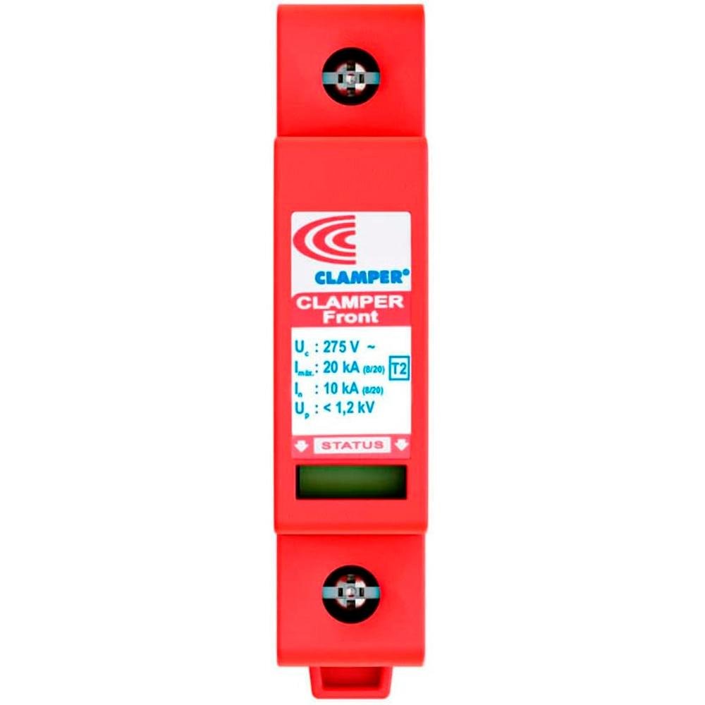 Dispositivo Contra Surtos Elétricos Clamper Front V 20KA, 275V, Limitador de Tensão + Desconexão Térmica, Monopolar, Vermelho - ( Balão.info - foto 2