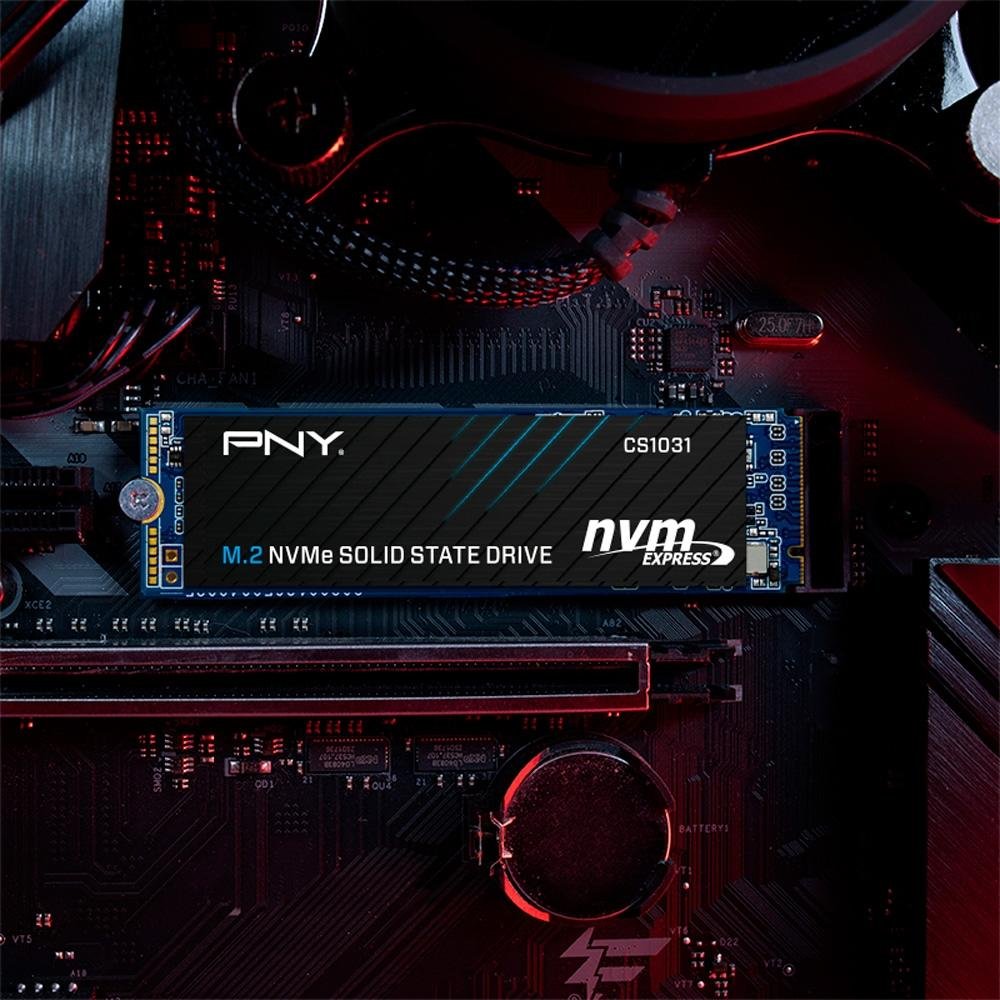 SSD PNY CS1031, 500GB, M.2 2280 PCIe Gen3x4, NVMe 1.4, Leitura: 2200 MB/s e Gravação: 1200 MB/s, Preto - M280CS1031-500-CL SSD PNY CS1031, 500GB, M.2 2280 PCIe Gen3x4, NVMe 1.4, Leitura: 2200 MB/s e Gravação: 1200 MB/s, Preto - M280CS1031-500-CL
