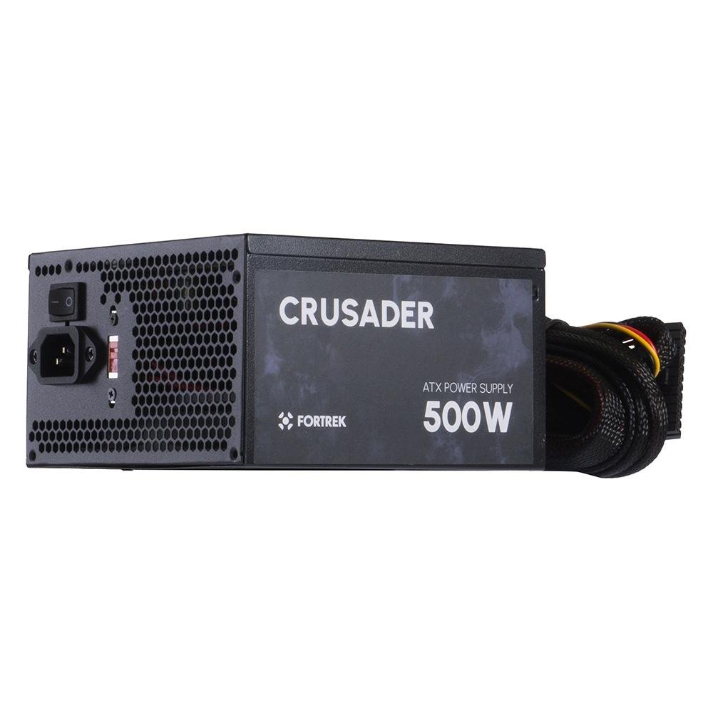 Imagem 3 de 7 do produto Fonte Gamer Fortrek ATX Crusader, 500W, Sem Cabo, Preto - 76955