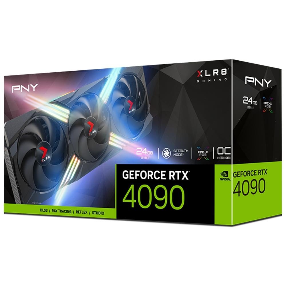 Imagem 11 de 12 do produto Placa de Vídeo PNY GeForce RTX 4090 XLR8 Gaming Verto Epic-x NVIDIA GeForce RGB, 24 GB GDDR6X, DLSS, Ray Tracing - VCG409024TFXXPB1-O