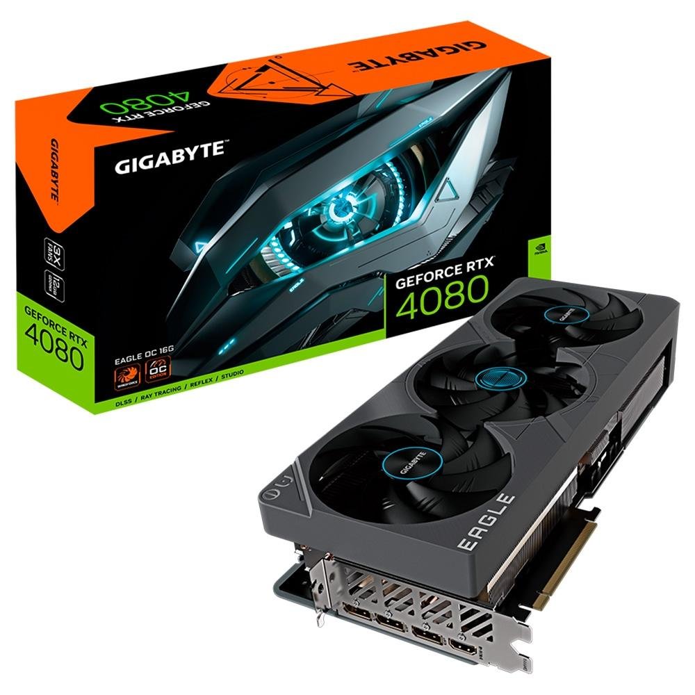 グラフィックボード・グラボ・ビデオカード Gigabyte RTX 4080 Eagle OC Placa de Vídeo RTX 4080 Eagle OC Gigabyte NVIDIA GeForce | KaBuM!