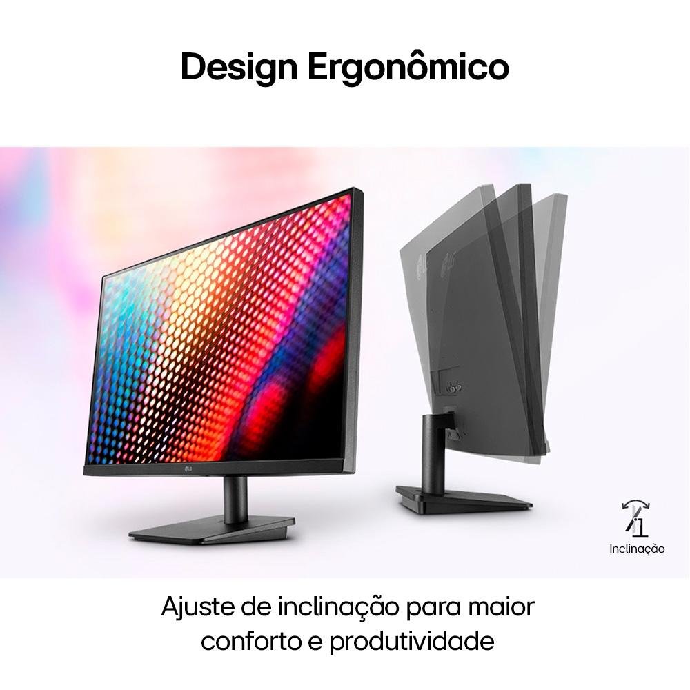 Monitor LG 21,5", FHD, 75Hz, 5ms, VA, HDMI e VGA, FreeSync, Ajuste de Inclinação - 22MP410-B