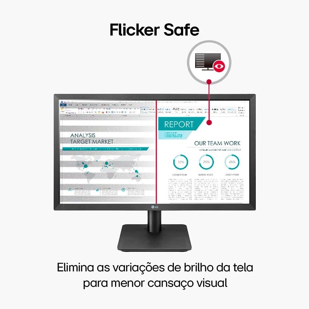 Monitor LG 21,5", FHD, 75Hz, 5ms, VA, HDMI e VGA, FreeSync, Ajuste de Inclinação - 22MP410-B