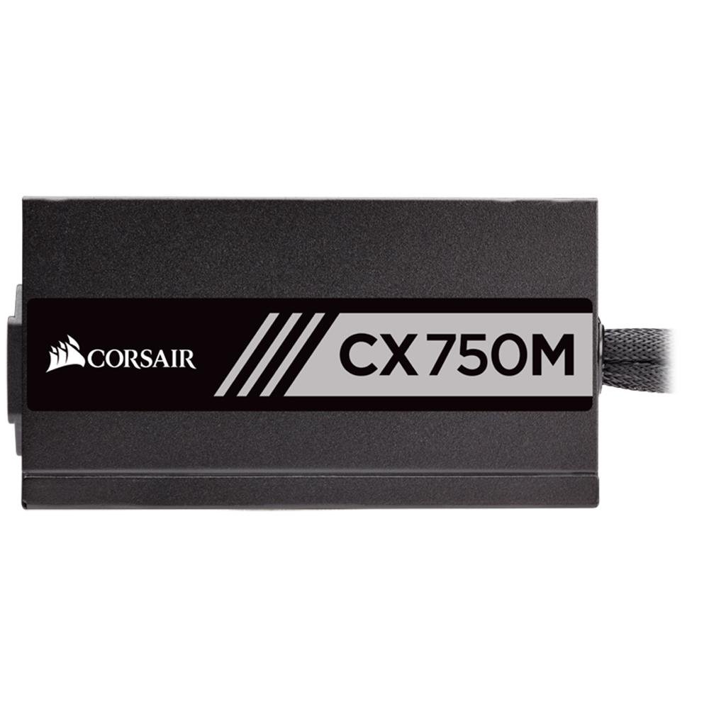 Imagem 3 de 9 do produto Fonte Corsair CX750M, 750W, 80 Plus Bronze, Semi Modular, PFC Ativo, Sem Cabo, Preto - CP-9020061