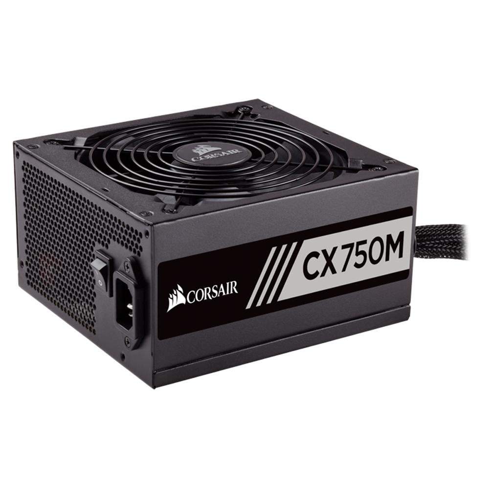 Imagem 2 de 9 do produto Fonte Corsair CX750M, 750W, 80 Plus Bronze, Semi Modular, PFC Ativo, Sem Cabo, Preto - CP-9020061