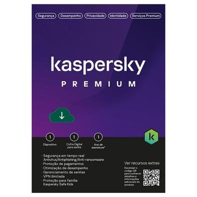 Kaspersky Antivírus Premium  1 Dispositivo 1 Ano, Digital para Download - KL1047KDAFS