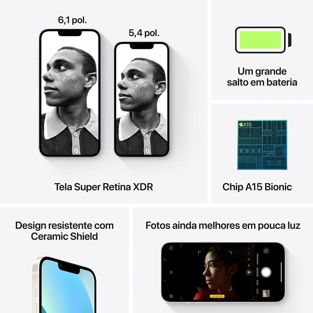 Iphone 13 Apple 256GB Estelar, Tela 6.1, Câmera Dupla 12MP + Selfie 12MP - MLQ73BR/A - view 4