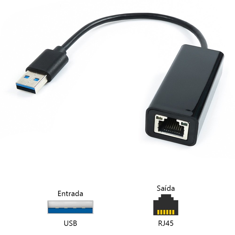 Imagem 2 de 4 do produto Adaptador USB 3.0 para RJ45 Plus Cable, 20 Centímetros - ADP-USBLAN1000BK