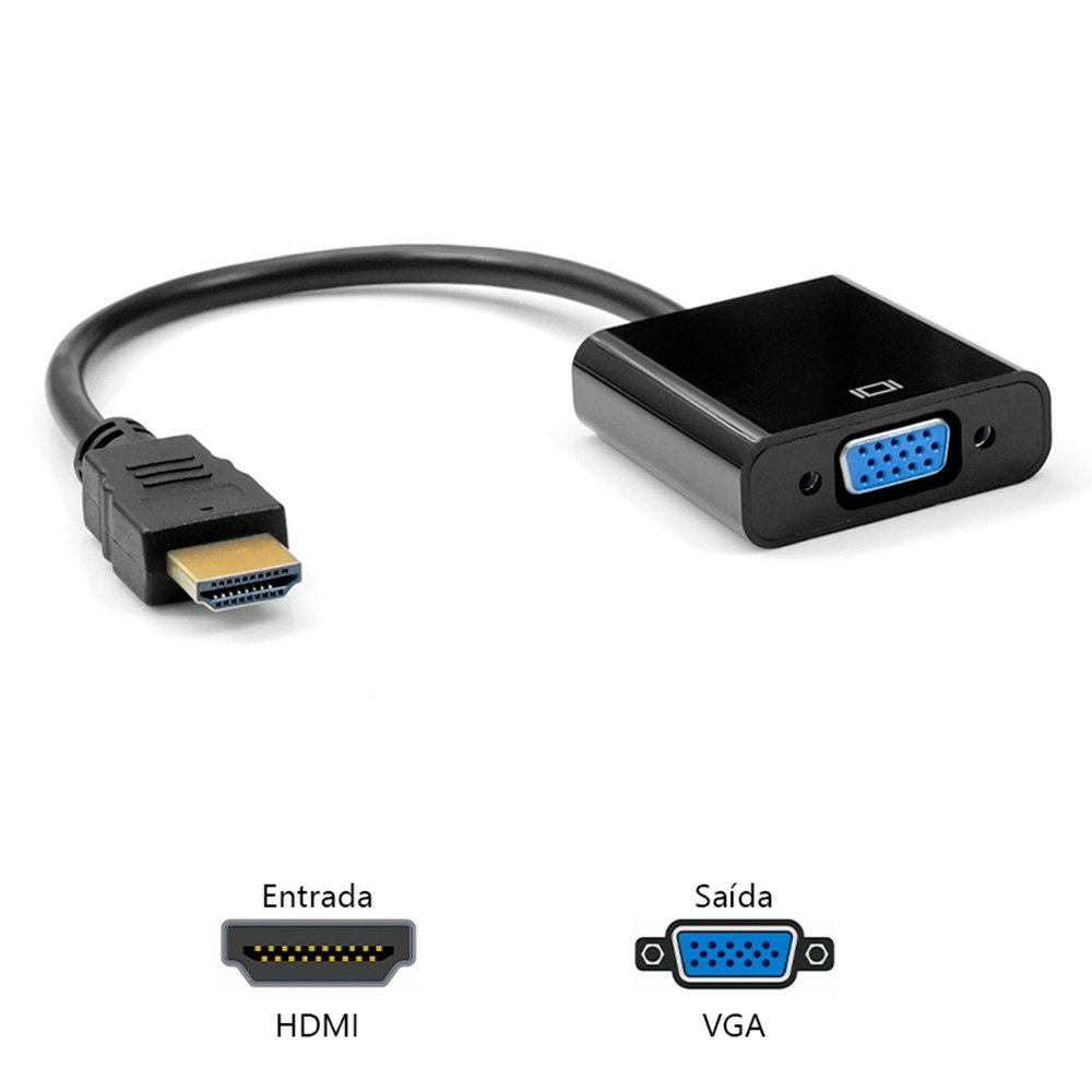 Imagem 3 de 4 do produto Cabo Adaptador HDMI para VGA Plus Cable, 10 Centímetros - ADP-HDMIVGA10BK