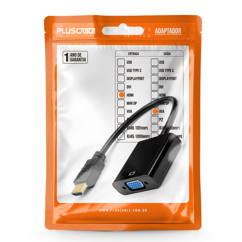 Imagem 4 de 4 do produto Cabo Adaptador HDMI para VGA Plus Cable, 10 Centímetros - ADP-HDMIVGA10BK