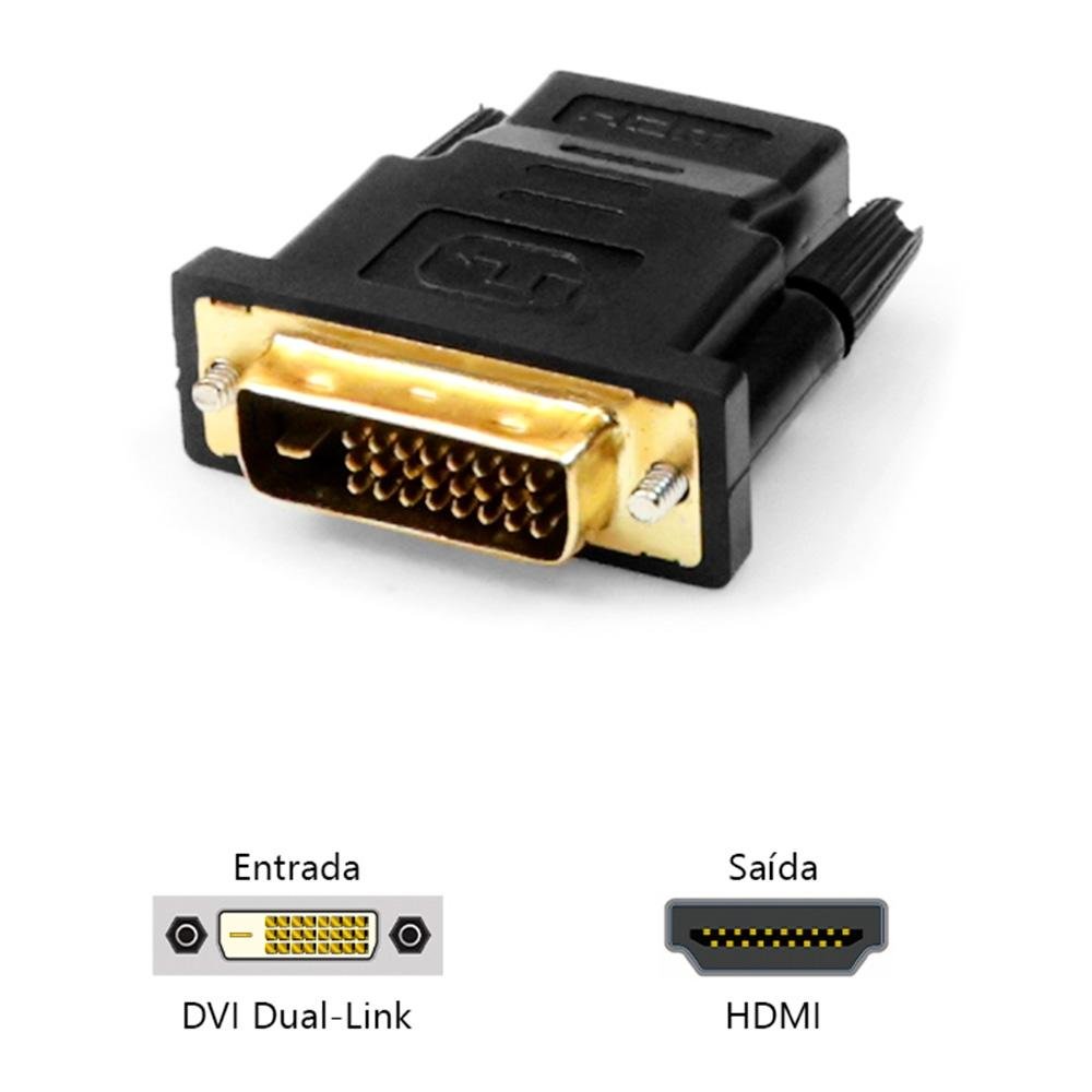 Imagem 3 de 4 do produto Adaptador de DVI para HDMI Plus Cable - ADP-DVIHDMI10BK