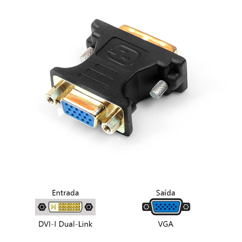 Imagem 2 de 4 do produto Adaptador DVI para VGA Plus Cable - ADP-DVIVGA10BK