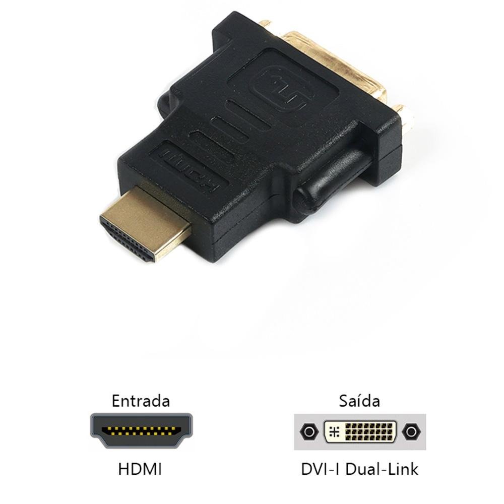 Imagem 2 de 4 do produto Adaptador de HDMI para DVI Plus Cable - ADP-HDMIDVI10BK
