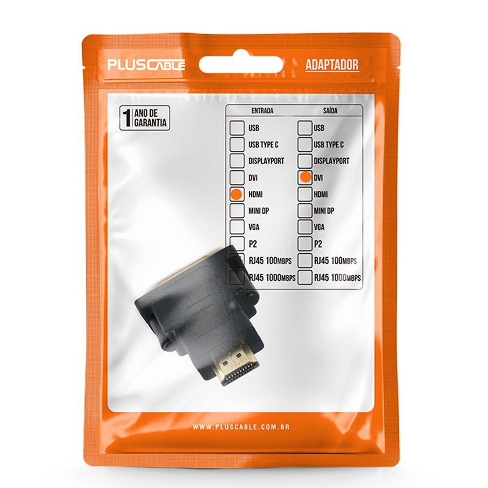 Imagem 4 de 4 do produto Adaptador de HDMI para DVI Plus Cable - ADP-HDMIDVI10BK