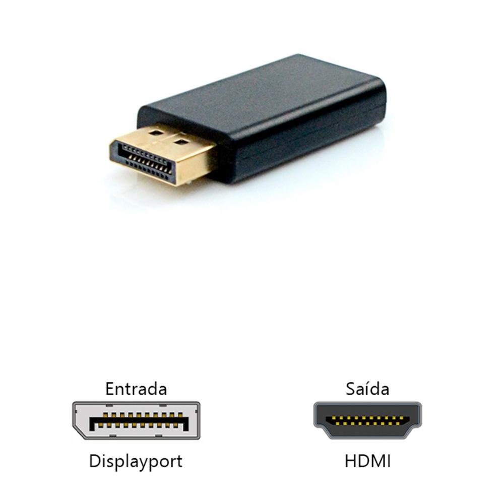Imagem 3 de 4 do produto Adaptador Displayport para HDMI Plus Cable - ADP-DPHDMI10BK