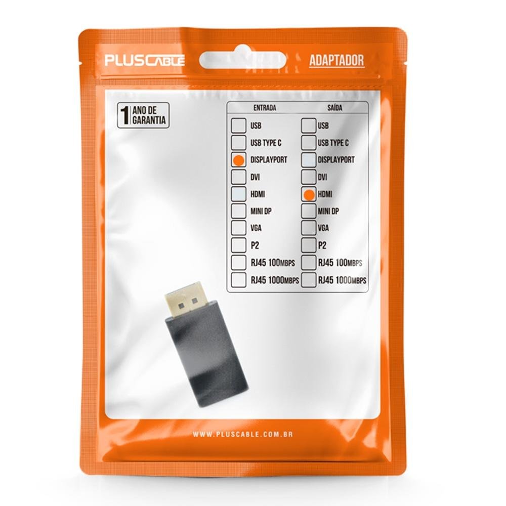 Imagem 4 de 4 do produto Adaptador Displayport para HDMI Plus Cable - ADP-DPHDMI10BK